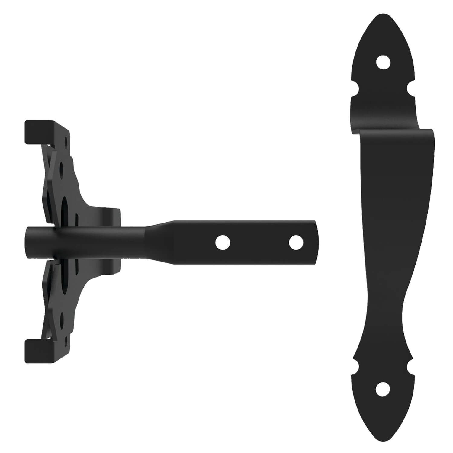 Contemporary Post Latch w/Handle - Black